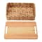 Household Essentials Stackable Hyacinth Basket Set with Oak Lids